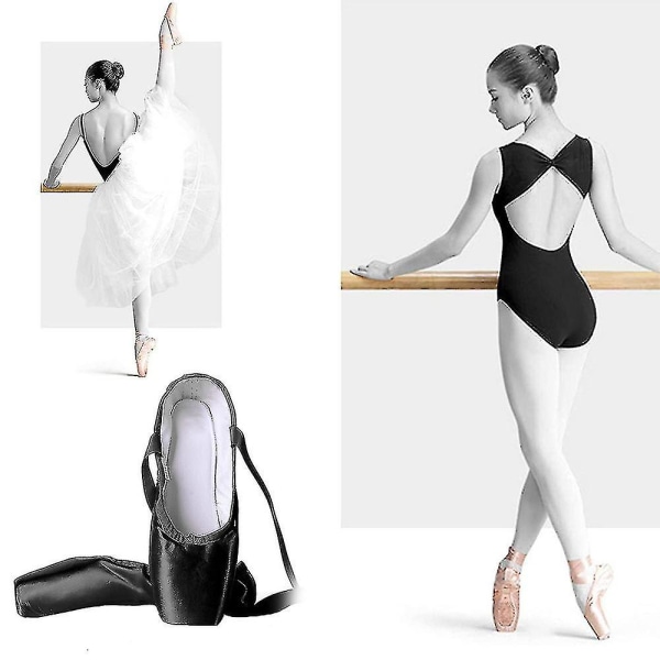 Ballet Pointe -kengät Tytöt Naiset Nauhaballerinakengät, joissa varvassuojat