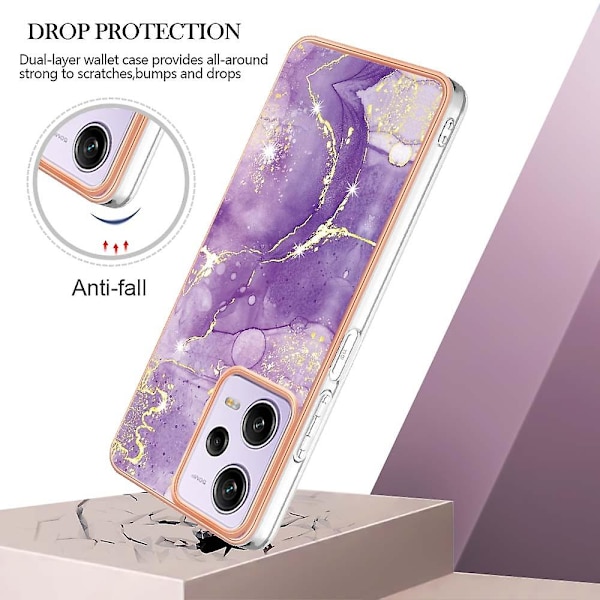 YB IMD Series-2 för Xiaomi Poco X5 Pro 5Gmi Note 12 Pro Speed 5G/Note 12 Pro 5G PU-telefonfodral IMD Ba