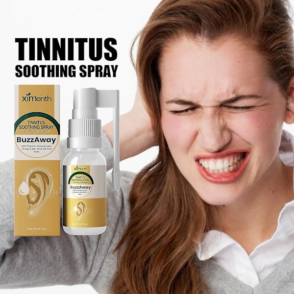 XIMONTH Propolis Tinnitus-hoito -suihke Korvan tukkeuman, tinnitusin ja korvakivun lievittämiseen Korvanhoitosuihke Korvatipat (1 kpl) -  -