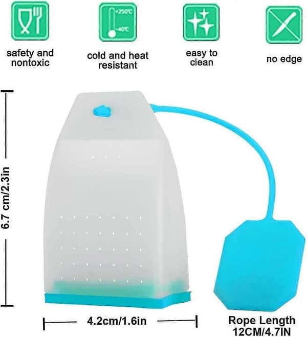 Silikon-teinfuser, 4-pack Lösa bladtefilterpåsar Sil RedYellow, Blå och Grön