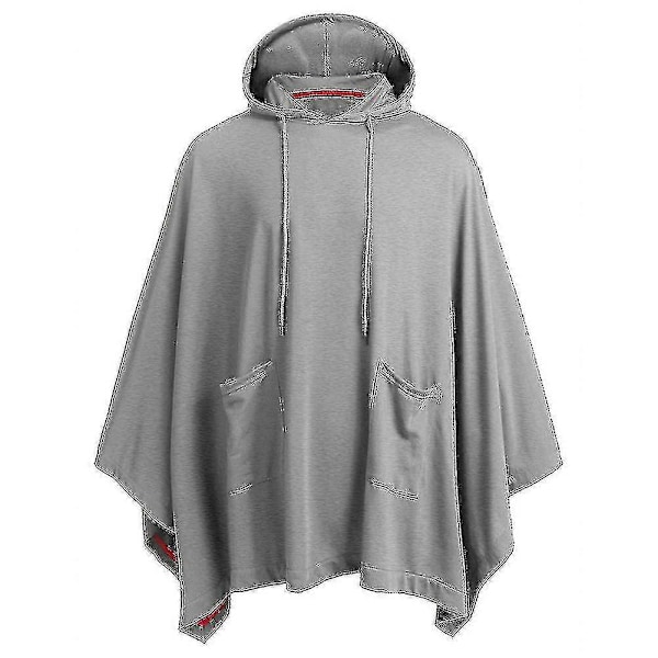 Unisex Casual Hettemantel Poncho Kappe Motejakke Hoodie Pullover Med Lomme