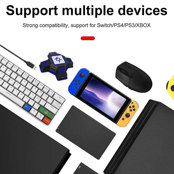 Understøtter Ns / Ps4 / Ps3 / X-serien, tastatur og museadapter