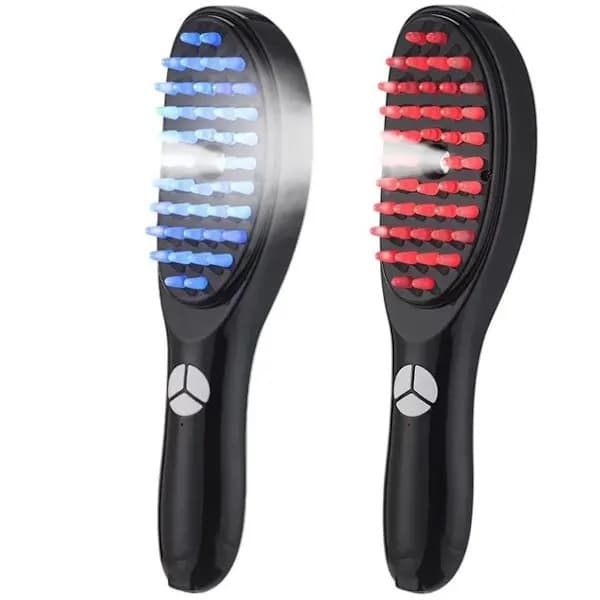 Hårbottenmassagekam - Med rött/blått ljusterapi - Vibrationsmassage - Hårstimulering - Mot håravfall - ABS-material