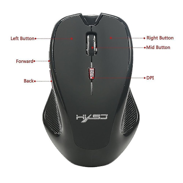 Hxsj T21 2.4ghz Bluetooth trådløs 2400dpi gamingmus