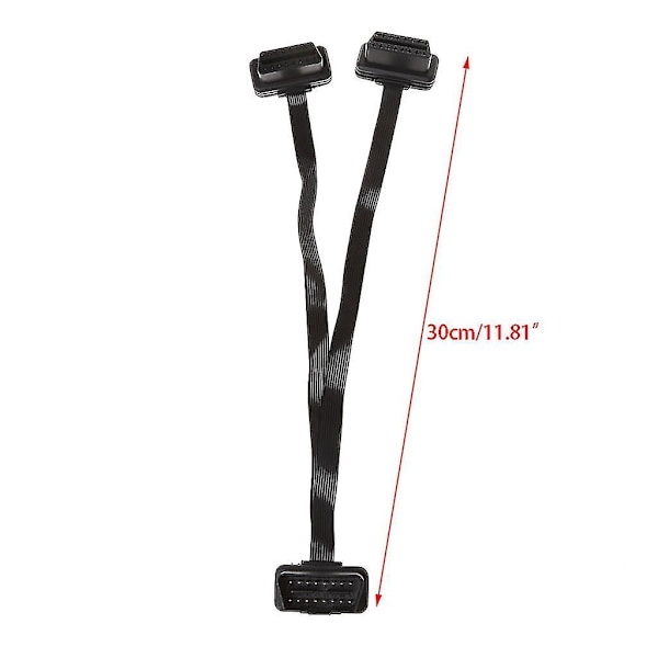 16 Pin Obd2 Han-til-dobbelt Hun Splitter Flad Tynd Y-stik Forlængerkabel-mxbc