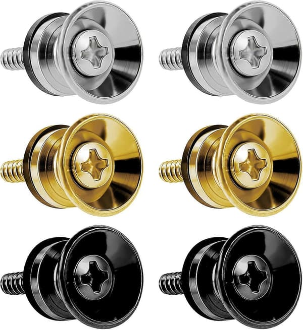 6 Stycken Gitarrbandslås Gitarrband Knapplås Pins, Halkfria Gitarrbandslås Delar Tillbehör Gitarrbas Ukulele Musikdelar