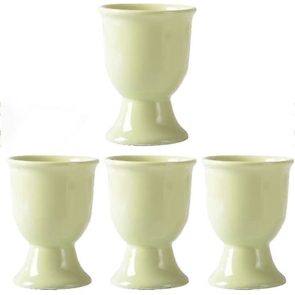 4-pack Äggkoppshållare i Keramik, Frukostkokta Äggkoppshållare Set, Enfärgade Keramikkoppar, Lämpliga för Mikrovågsugn och Diskmaskin (di Man)