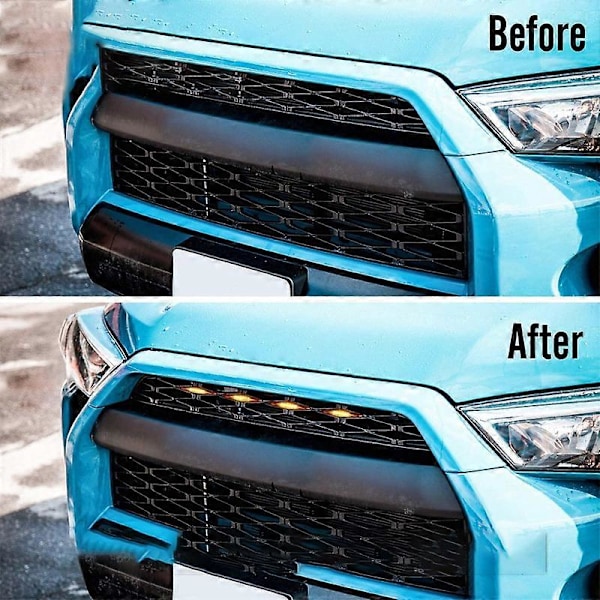 Til 4Runner PRO 2014-2020 12V Røgfarvet Linse Amber LED Grill Lys 4 stk.