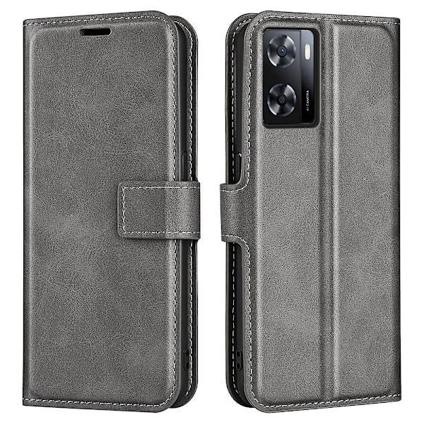 For Oppo A57 4G/A57s 4G Textured PU Leather Square Magnetic Clasp Phone Cover Wallet Case Protector