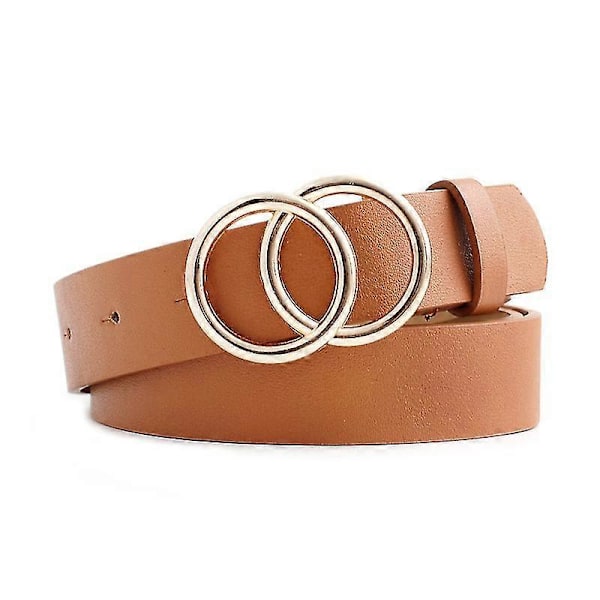 2-pakks Barnebelter i Lær for Jenter - Ensfargede Slanke Belter for Tenåringsjenter med Dobbel O-Ring Spenne
