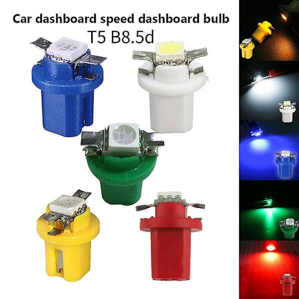 10 st T5 B8.5d LED-billampor Instrumentbelysning Låg Effekt 5050 Smd Billampor Instrumentpanelströmbrytare 12v