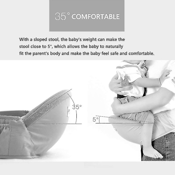 Baby Hip Seat, Hip Carrier Med Sidelomme, Setebærer Lett Baby Carrier Front Carrier
