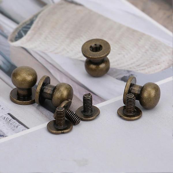 20 stk 9 x 8 mm DIY Kobbernagler Runde Hoder Brystvorte Spikerpose Sko Tilbehør til Lær Bronze 9 x 8 mm YEMAA