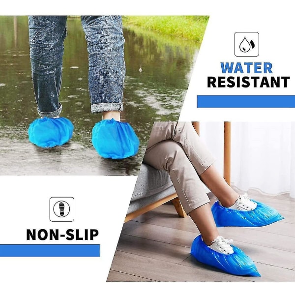 100 st Disposable Hygienic Boot & Sho Covers Vattentät, halkbeständigt, halkfritt