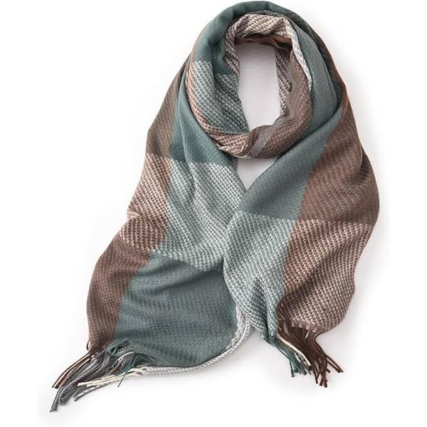 Dameskål Wintertartan Skål Lang Spindende Kvast Shawl Dameskål
