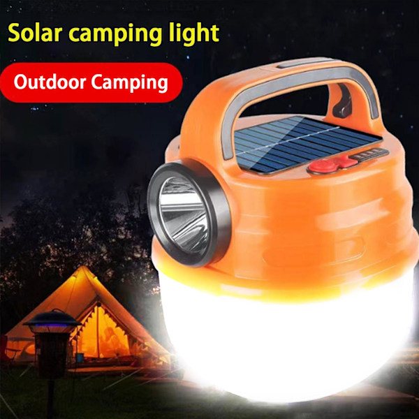 Solcellslampor Solär Bärbar Camping Tält Nattljus, Camping Lykta Med 6 Ljuslägen, Lampa För Utomhus Hem Och Bil, Perfekt För Stromavbrott, Em