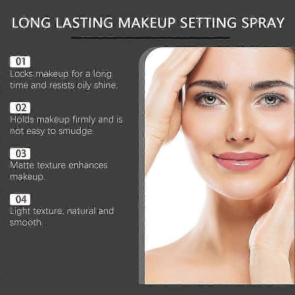 Professionel Makeup Setting Spray til Fedtet Hud 24-Timers Hold Mat Finish Svedafvisende Smudge-Proof til Daglig Brug 2pcs
