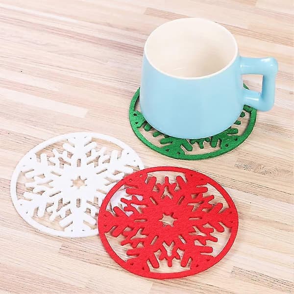 Jule-snøfnugg coasters Snøfnuggdesign Non-woven coasters