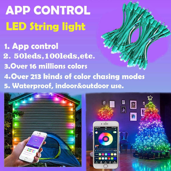 Christmas Decorations APP 16 Lights String Christmas Tree Hanging Decorations Thanksgiving Lighting