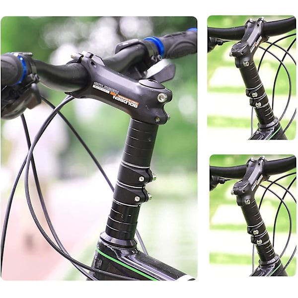 Cykelstel, Mountainbike Stel Riser Aluminiumlegering Styrforlænger Gaffel Styr Cykel Riser Justerbar Til Udendørs Cykling (sort)-mxbc