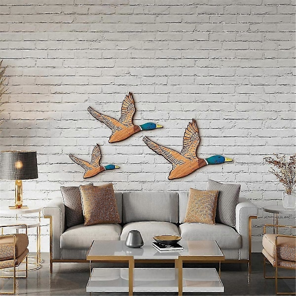 3 Størrelser Mallard And Wall Art Træ And Wall Decor Rustik Flyvende Fugle Wall Decor Udskåret Træ Wall Art Til Hjemmet