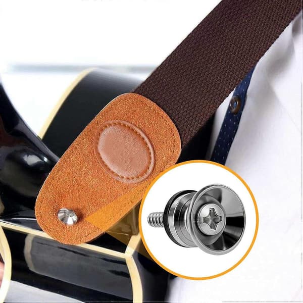 6 Stycken Gitarrbandslås Gitarrband Knapplås Pins, Halkfria Gitarrbandslås Delar Tillbehör Gitarrbas Ukulele Musikdelar