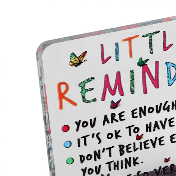 Inspirerende Skrivebords Skilt Opmuntring Cheer Up Transparent Akryl Skrivebord Træ Stativ Dekorativt Skilt til Hjem 4.7 X 4.7 X 0.3in YEMAA