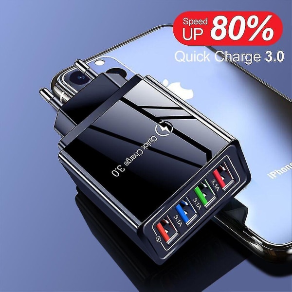 Hurtigopladning 3.0 48w Qc 3.0 4.0 Hurtigoplader Usb Bærbar Opladning Mobiltelefonoplader Til Iphone Samsung Xia