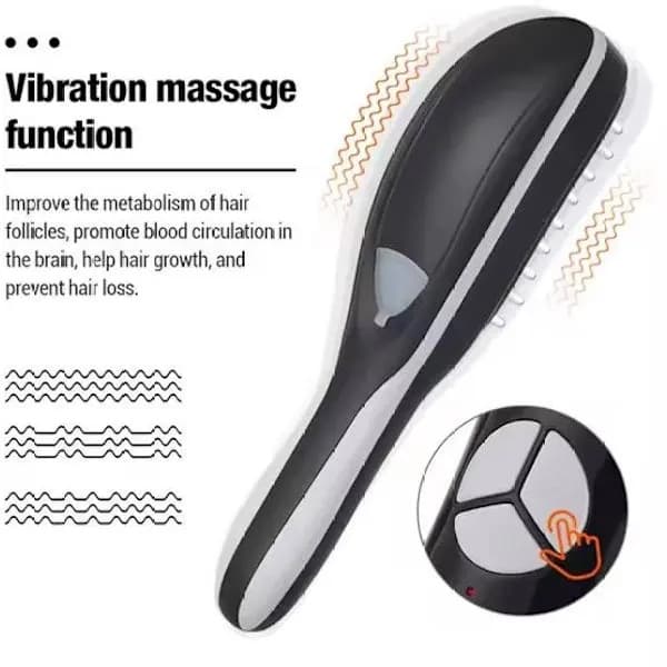 Hårbottenmassagekam - Med rött/blått ljusterapi - Vibrationsmassage - Hårstimulering - Mot håravfall - ABS-material
