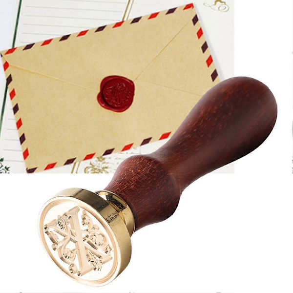 Europeisk trehåndtak Antikk Retro Bryllupsinvitasjon Hilsen Voksforseglingsstempel #6 YEMAA