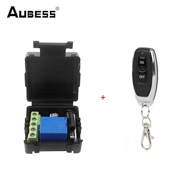 Aubess DC 12V Enkelsidig relämodul RF trådlös strömbrytar mottagare + fjärrkontroll sändare DIY-kit fjärrkontroll