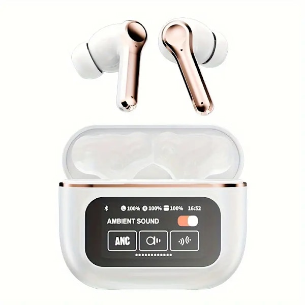 Touch Screen ANC Active Noise Cancelling Wireless Headphones TWS Earbuds Stereo Spatial Audio HIFI Headphones