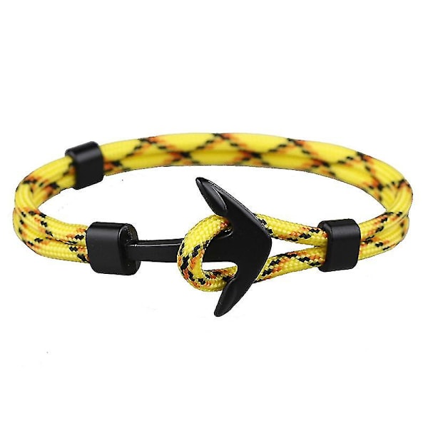 Ny Fashion Sort Armbånd Mænd Charm 550 Overlevelsesreb Kæde Paracord