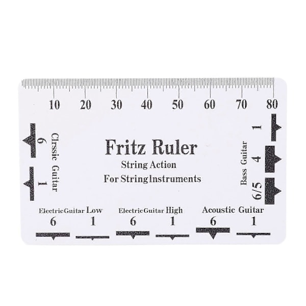 String Action Gauge Ruler Guitar Bass Plastic Luthier Height Measuring Set Up Tool