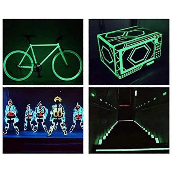 Glødende tape i mørket Lysende Luminescerende Nødutgang Merker Trapper, Vegger Trinn Utgangsskilt 2cm