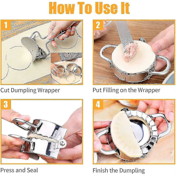 6-delt deigpresse sett, Ravioli Maker, Dumpling Maker Sett, Dumpling Maker Maskin, Dump