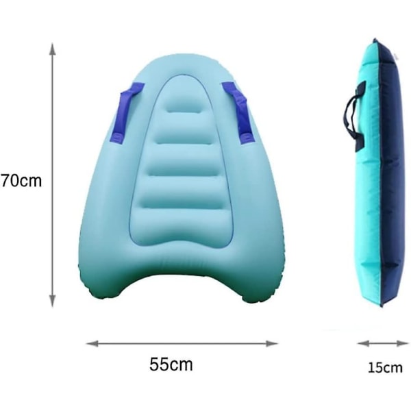 Inflatable Surfboard With Handle, Lightweight Swimming Flotation Surfboard Aid Pad Learn To Swim,  Material, Beach Safety Themed Surfing (1pcs, Blue)