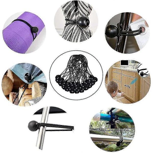 30 stycken elastiska spännare, presenningsspännare, elastiska bungy, elastiska spännare