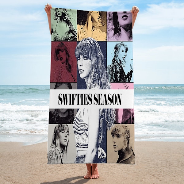 140x180cm Mikrofiber strandhåndkle kjendis omgivende rektangulært strandhåndkle Taylor Swift sanger badehåndkle håndkle