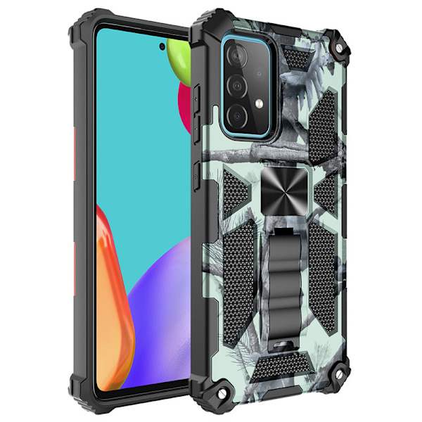 Sopii SM Galaxy A32 5G:lle camouflage-sarjan matkapuhelinkotelo Light green