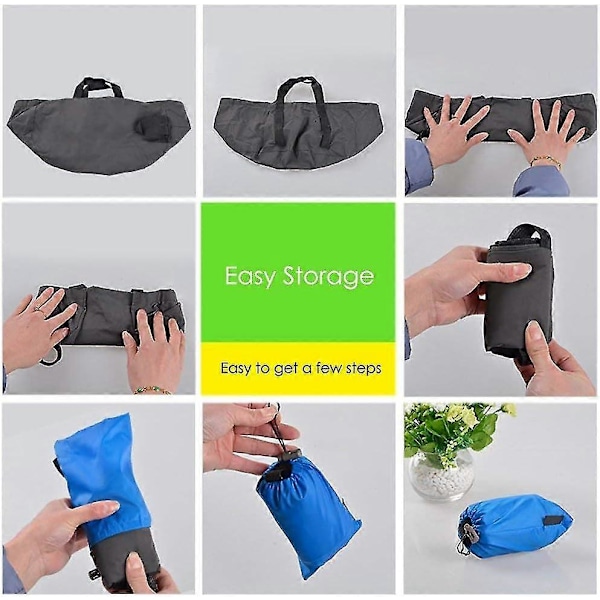 Foldbar Vask, 8,5L Bærbar Foldbar Spand Let og Vandafvisende Foldbar Vask med Bærepose Rejse Turisme Udendørs Produkter - Macaronaqua bl