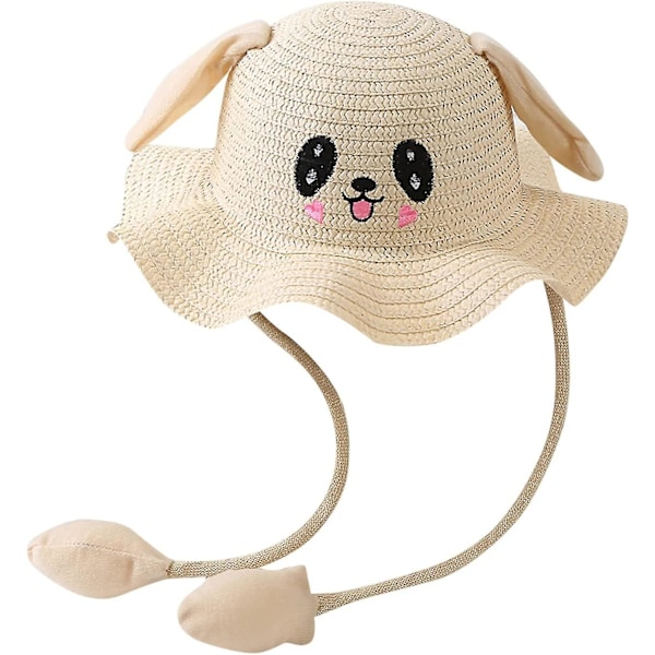 Kids Baby Bunny Hat With Moving Ears Rabbit Straw Hat Jumping Ear Funny Cute Cap Wide Brim Sun Hat