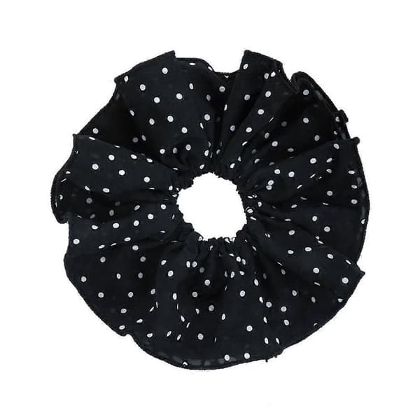 Koreansk prickig hårtofs - Scrunchie för kvinnor Black