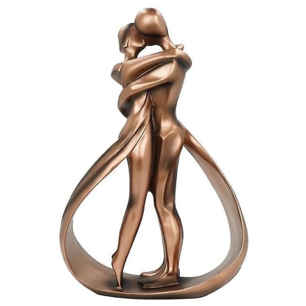 Kyss älskare par staty, passionerad kram och kyss staty, abstrakt romantisk prydnadsfigur