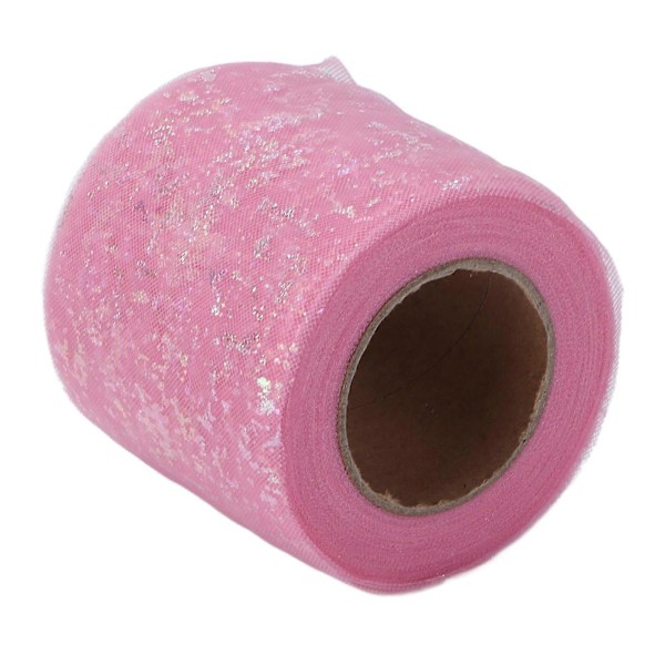 Tulle Stoff DIY Håndverk Slitasjestyrke Symfoni Polyester Lett Bærbar Tulle Ruller 6cm Lys Rosa YEMAA