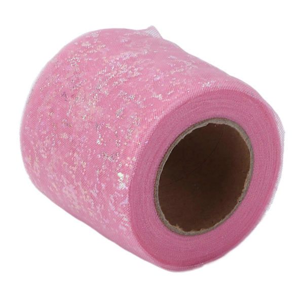 Tulltyg DIY-hantverk Slitstark Symfoni Polyester Lätt Bärbar Tullrullar 6cm Ljusrosa YEMAA