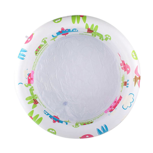 Badebassin til babyer Lille Sød Swimmingpool med Dinosaur Mønstre, 3 Ring Børnepool Holdbar Oppustelig Pool, 60 X 60 X 25cm, Multifarvet
