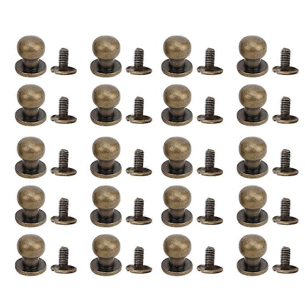 20 stk 9 x 8 mm DIY Kobbernagler Runde Hoder Brystvorte Spikerpose Sko Tilbehør til Lær Bronze 9 x 8 mm YEMAA