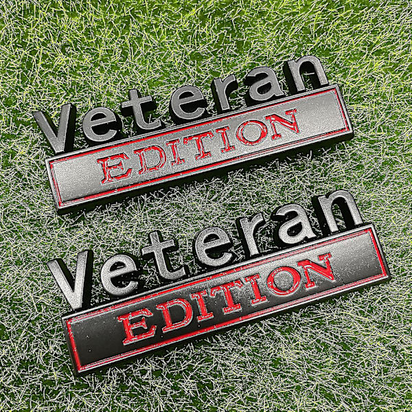 2pack Veteran Edition Auton Tarra Embleemi 3d Kirjaimet Merkki Ulkopuoli Auto Kuorma-auto Tarrat, Hauskat Kirjaimet Tarrat Sopivat Ajoneuvoon, Kuorma-autoon, Suv:iin, Oven Koristeluun