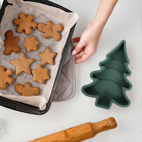 Juletræ Silikon Bageform Køkken Bageudstyr Til Chokolade Kage, Is, Bagekage, Pudding, Muffins